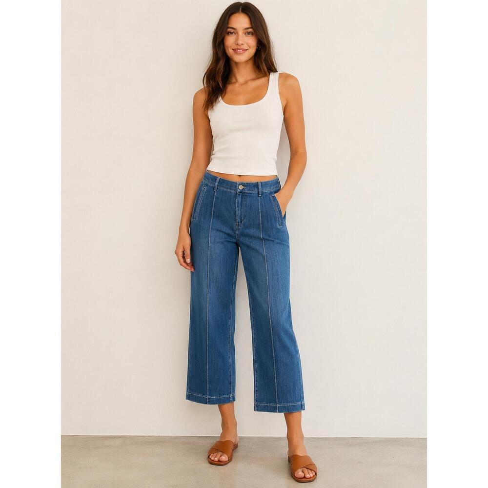 NEW ETHYL zipper front new body jean in blue